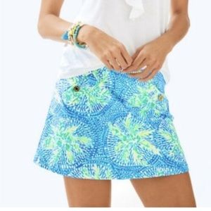 Lilly Pulitzer Madison Skort Skirt Bennet Blue Tropic Like It’s Hot Palm…